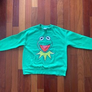 Disney Kermit the Frog green crew neck sweatshirt women’s size small